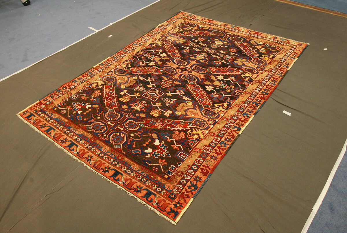 Stylized Motif Caucasian Seychour (Zeikhur) Dark field Rug n°:46589236